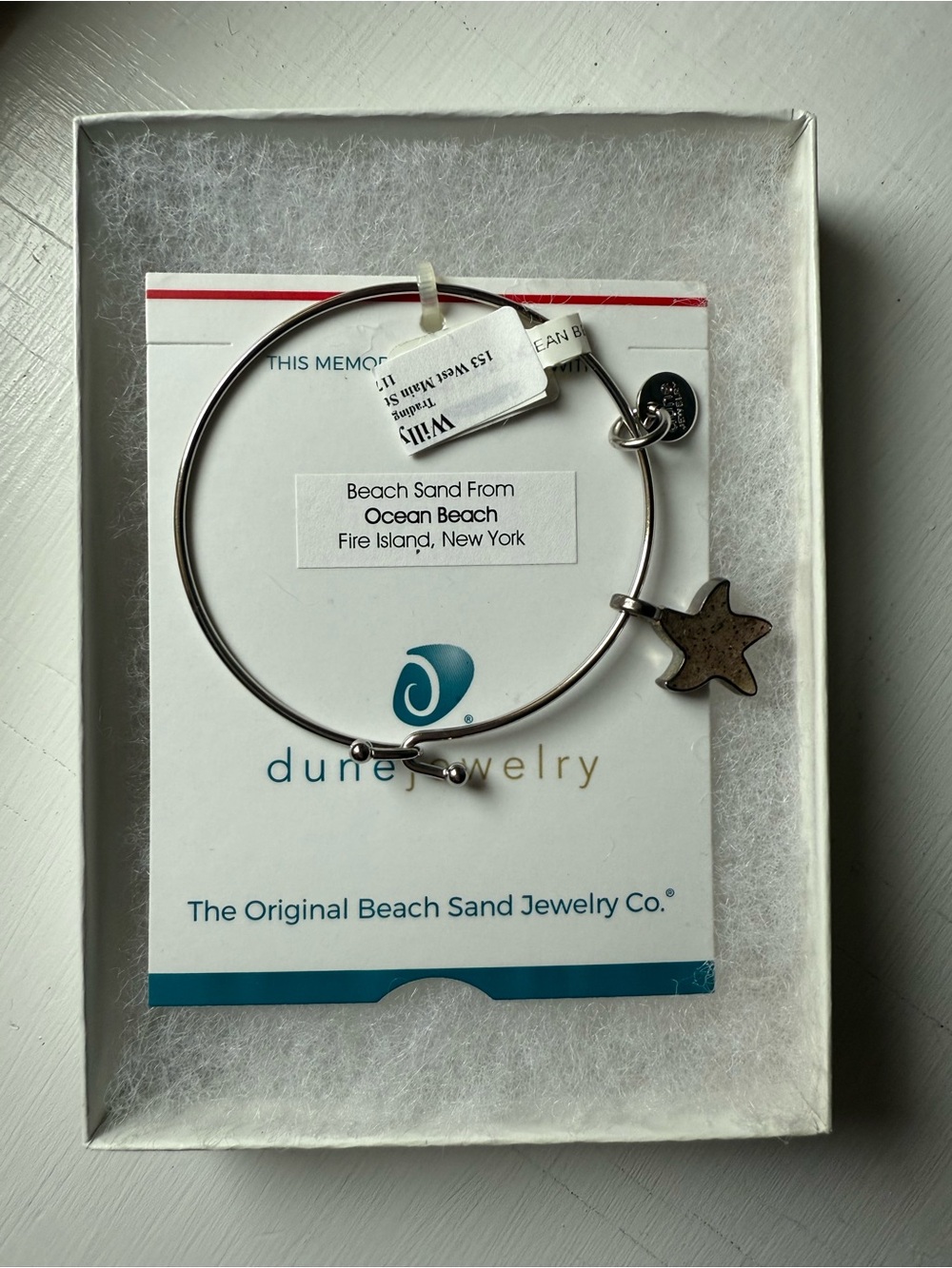 Silver Starfish Beach Sand Charm Bangle - Sand from Fire Island NWT